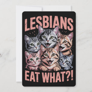 Lesben essen, was die lustige Katze Lesbian LGBTQ Einladung