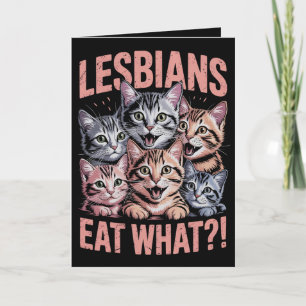 Lesben essen, was die lustige Katze Lesbian LGBTQ Karte