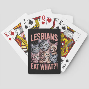 Lesben essen, was die lustige Katze Lesbian LGBTQ  Spielkarten