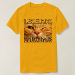 Lesben essen was? Funny Orange Cat T-Shirt