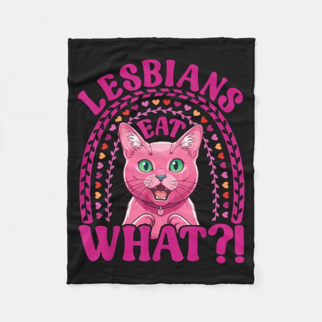 Lesben essen was Funny Shocked Korat Cat Pride Fleecedecke (Vorderseite)