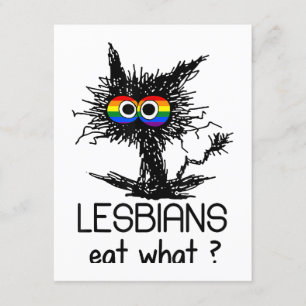 Lesben essen, was Katze Funny Spaß macht LGBTQ Sto Begleitkarte