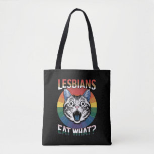 Lesben essen, was Katzen Humor LGBTQ Stolz Flagge 