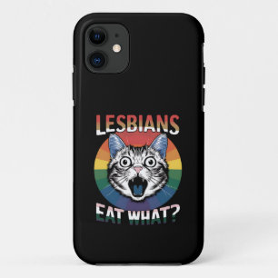 Lesben essen, was Katzen Humor LGBTQ Stolz-Flagge Case-Mate iPhone Hülle