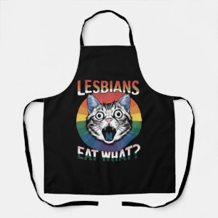 Lesben essen, was Katzen Humor LGBTQ Stolz-Flagge  Schürze