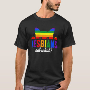 Lesben essen was Katzen Regenbogen T-Shirt