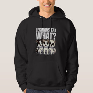 Lesben essen, was LGBTQ+ lustige lesbische Katze Hoodie