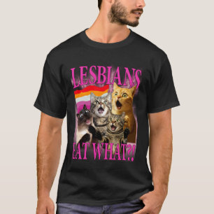 Lesben essen was! Lustige Katze Gay Pride LGBTQ Mä T-Shirt