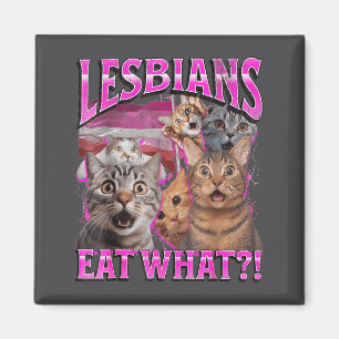 Lesben essen was_! Lustige Katze Gay Pride Lgbtq W Magnet