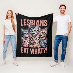 Lesben essen was lustige Katze Lesbe LGBTQ Stolz Fleecedecke