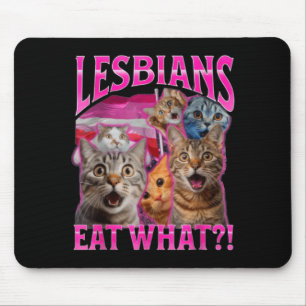 Lesben essen was_ Lustige Katze unhöfliche Gay Pri Mousepad