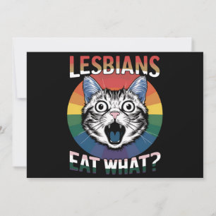 Lesben essen, was Spaß-Katze-LGBTQ-Stolperflagge Einladung