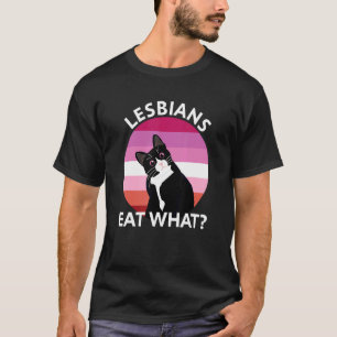 Lesben essen was süße schwarze Katze Lesbe Farbe 1 T-Shirt