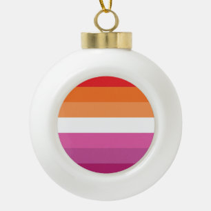 Lesben-Stolz-Flagge Keramik Kugel-Ornament