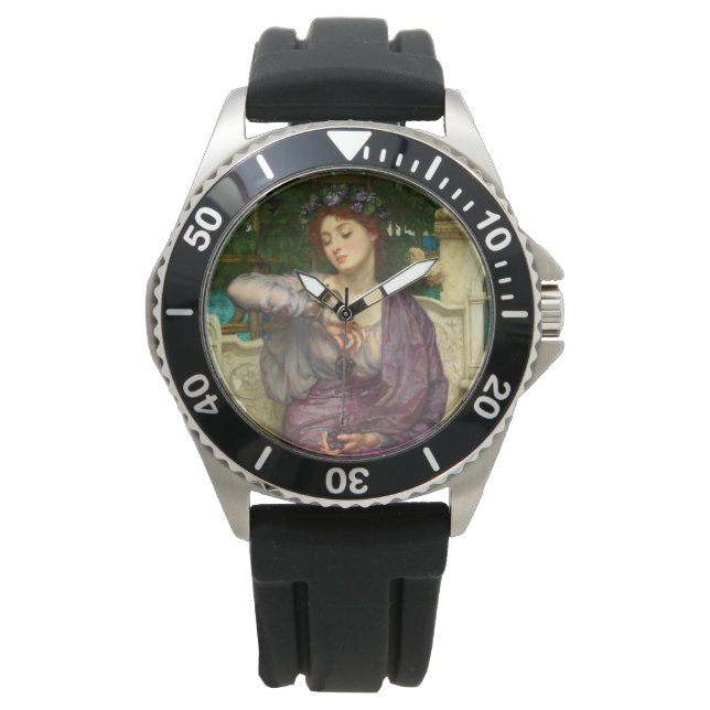 Lesbia und ihr Sparrow (von Edward John Poynter) Armbanduhr (Vorderseite)