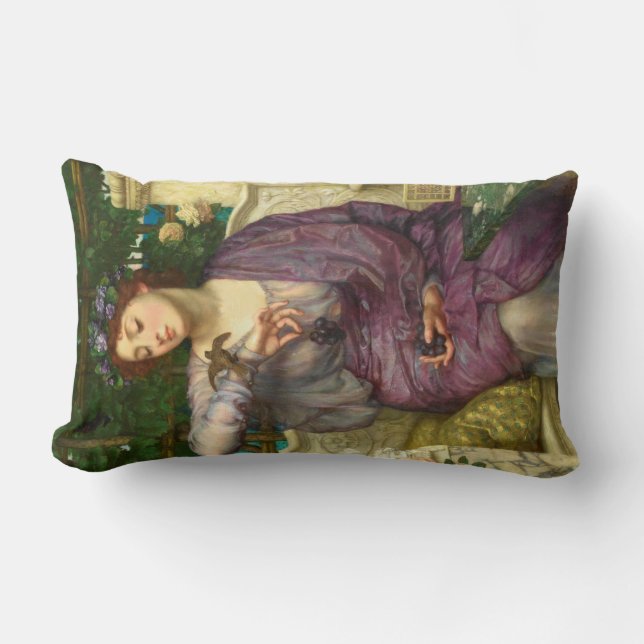 Lesbia und ihr Sparrow (von Edward John Poynter) Lendenkissen (Vorderseite)