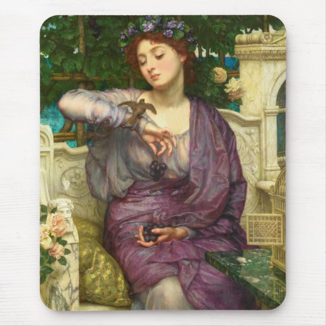 Lesbia und ihr Sparrow (von Edward John Poynter) Mousepad (Vorne)
