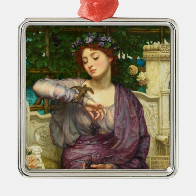 Lesbia und ihr Sparrow (von Edward John Poynter) Ornament Aus Metall (Vorne)