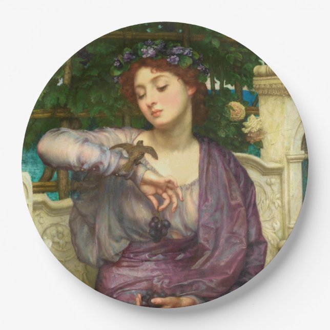 Lesbia und ihr Sparrow (von Edward John Poynter) Pappteller (Vorderseite)