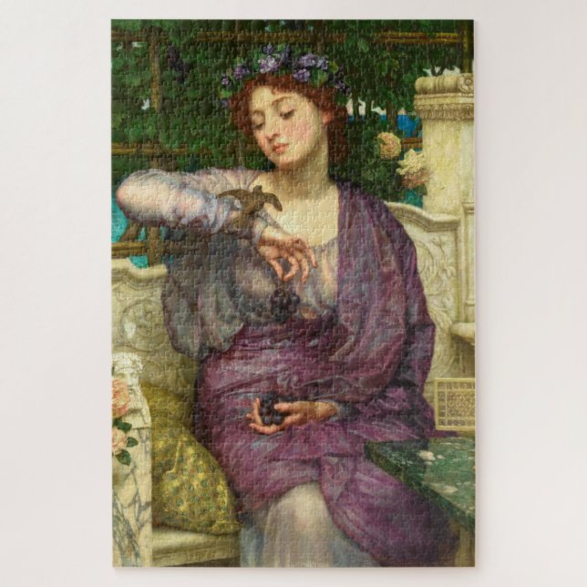 Lesbia und ihr Sparrow (von Edward John Poynter) Puzzle (Vertikal)