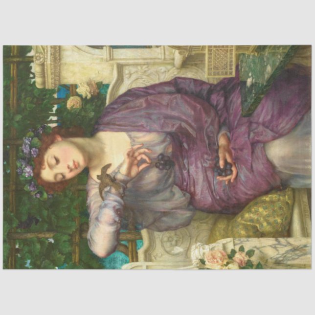 Lesbia und ihr Sparrow (von Edward John Poynter) Seidenpapier (Vorderseite)