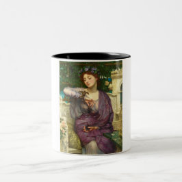 Lesbia und ihr Sparrow (von Edward John Poynter) Zweifarbige Tasse