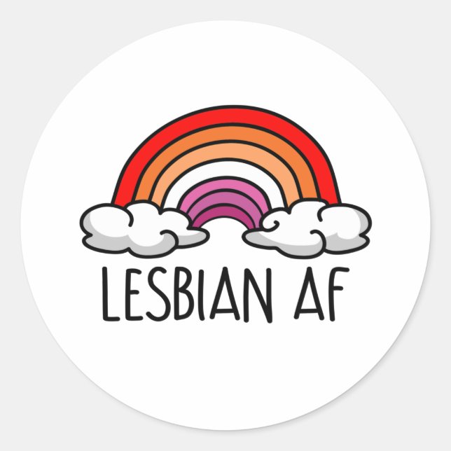LESBIAN AF RUNDER AUFKLEBER (Vorderseite)