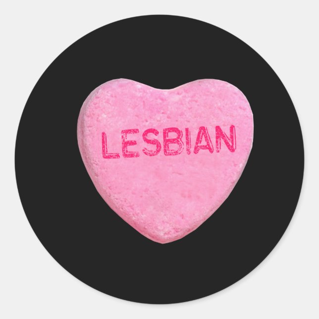 Lesbian Candy Heart Runder Aufkleber (Vorderseite)