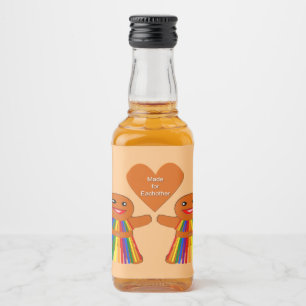 Lesbian Christmas Gingerbread Ladys Couple Alkoholflaschenetikett