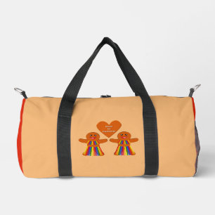 Lesbian Christmas Gingerbread Ladys Couple Duffle Bag