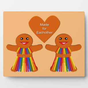 Lesbian Christmas Gingerbread Ladys Couple Fotoplatte