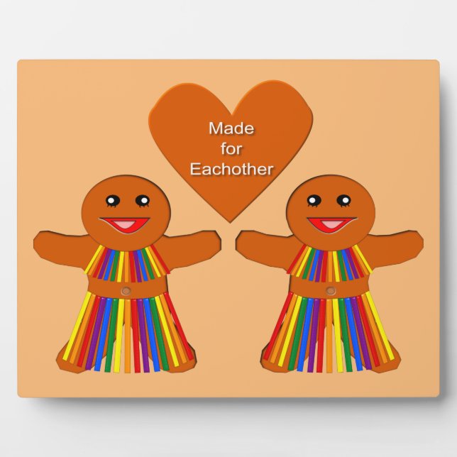 Lesbian Christmas Gingerbread Ladys Couple Fotoplatte (Vorderseite)
