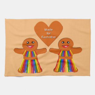 Lesbian Christmas Gingerbread Ladys Couple Geschirrtuch