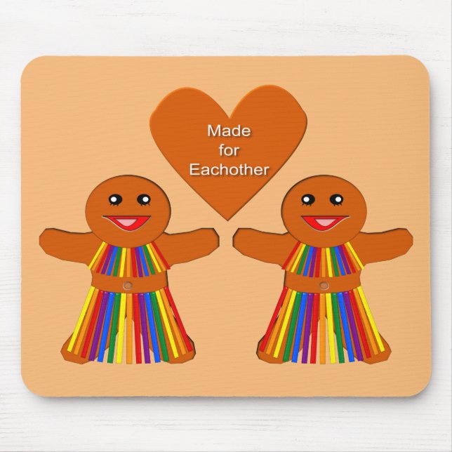 Lesbian Christmas Gingerbread Ladys Couple Mousepad (Vorne)