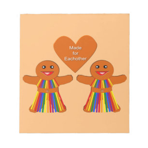 Lesbian Christmas Gingerbread Ladys Couple Notizblock
