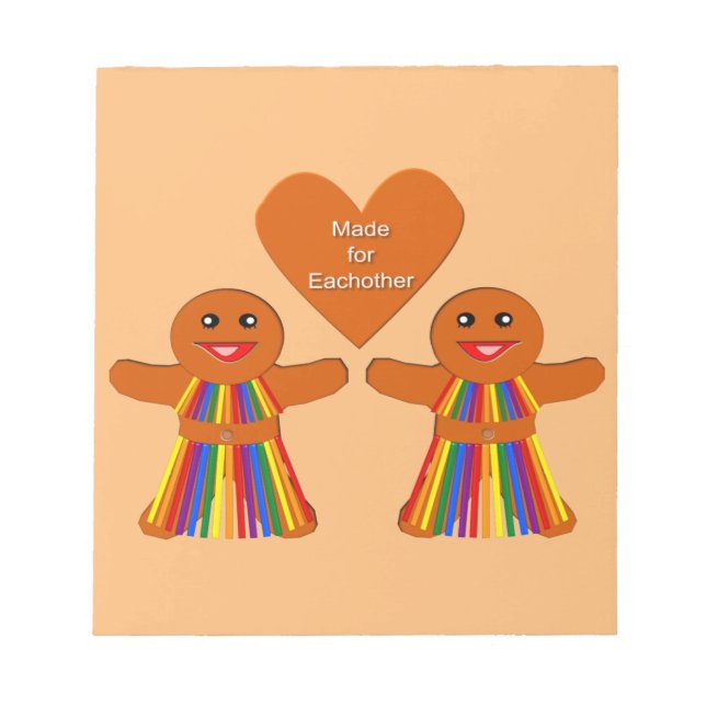 Lesbian Christmas Gingerbread Ladys Couple Notizblock (Vorderseite)