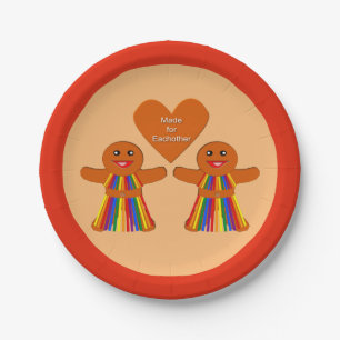 Lesbian Christmas Gingerbread Ladys Couple Pappteller