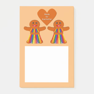 Lesbian Christmas Gingerbread Ladys Couple Post-it Klebezettel