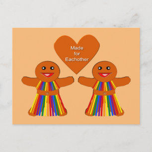 Lesbian Christmas Gingerbread Ladys Couple Postkarte