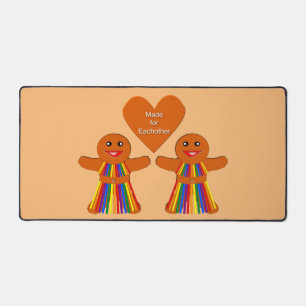 Lesbian Christmas Gingerbread Ladys Couple Schreibtischunterlage