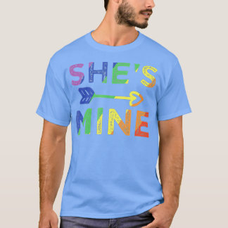 Lesbian Couple s Shes Mine Match LGB Pride T-Shirt