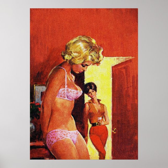 Lesbian Couple Vintag Puls Magazine Covever Art Poster (Vorne)