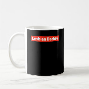Lesbian Daddy LGBT Red Background Kaffeetasse