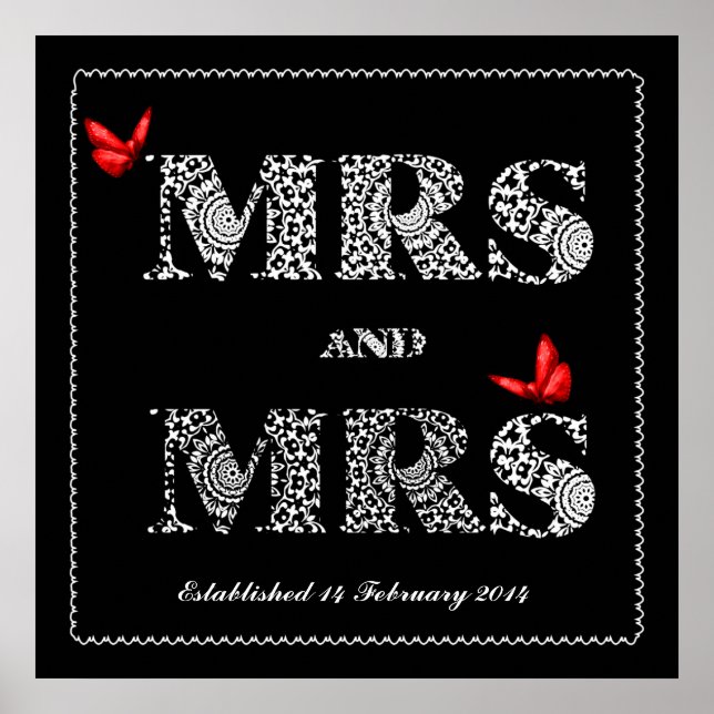 Lesbian dasselbe Geschlecht Hochzeitsgeschenk Spit Poster (Vorne)