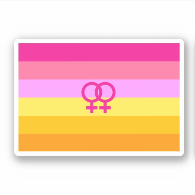 Lesbian Dawn Pride WLW Aufkleber (Vorderseite)
