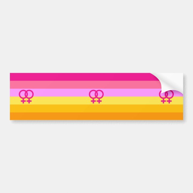 Lesbian Dawn Pride WLW Autoaufkleber (Vorne)