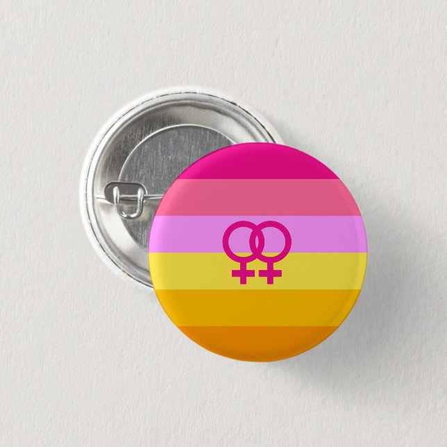 Lesbian Dawn Pride WLW Button (Vorne & Hinten)