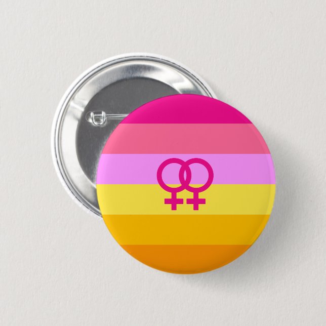 Lesbian Dawn Pride WLW Button (Vorne & Hinten)