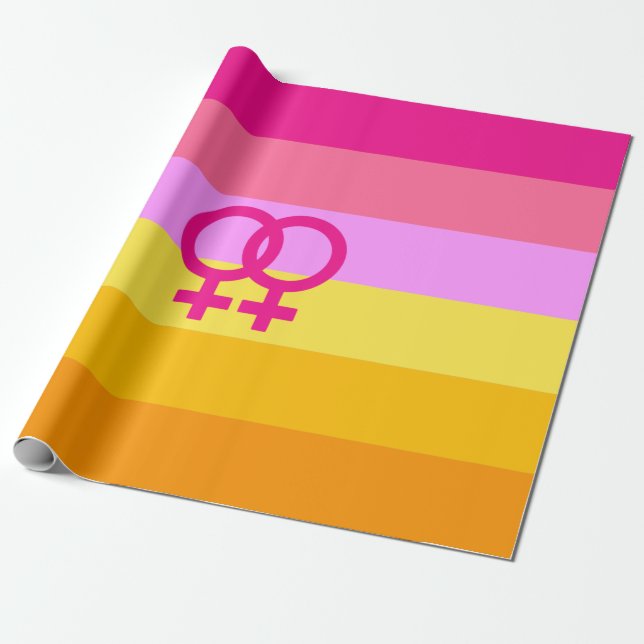 Lesbian Dawn Pride WLW Geschenkpapier (Ungerollt)