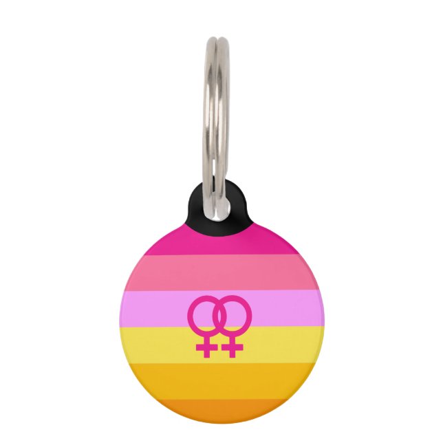 Lesbian Dawn Pride WLW Haustiermarke (Vorderseite)